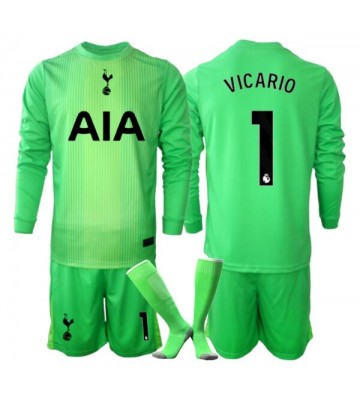 Tottenham Hotspur Guglielmo Vicario #1 Torwart Replik Heimtrikot Kinder 2025-26 Langarm (+ Kurze Hosen)